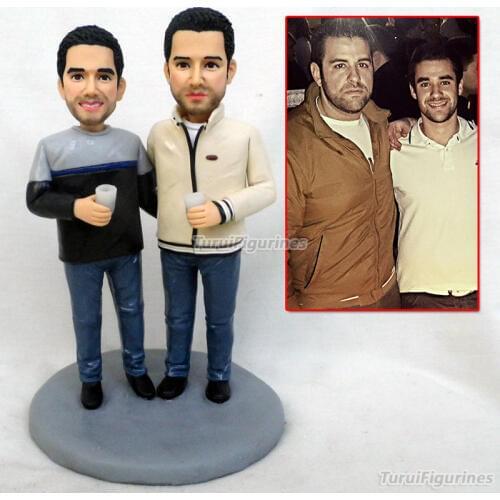 Brother gay lesbian Valentines day gift for your boyfriend wedding cake topper custom Birthday cake topper decoration figurines