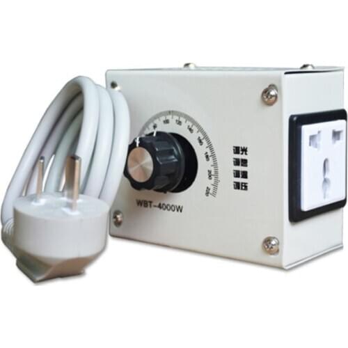 WBT-4000W 220V Controllable Variable Voltage Regulator Light Brightness Temperature Adjustment Fan Speed Motor Electric Dimmer