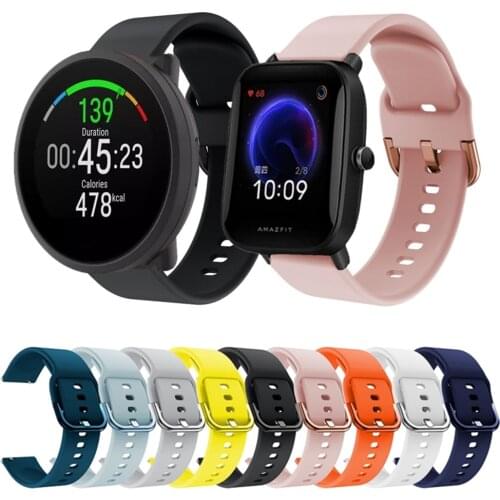 20mm Silicone Wrist Strap For Polar Unite Ignite Soft Sport Bracelet For Huami Amazfit Bip U Pro GTS 2 mini 2e Smart Watch Band
