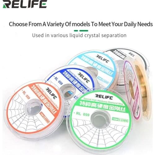 RELIFE RL-059 Special High Hardness Diamond Wire Cutting Molybdenum Wire 0.03-0.1mm for Mobile Phone LCD Screen Separation Line