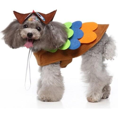 Christmas Pet Dogs Funny Clothes Cosplay Owl With Hat Suit Halloween Party Costume Suit S-XL