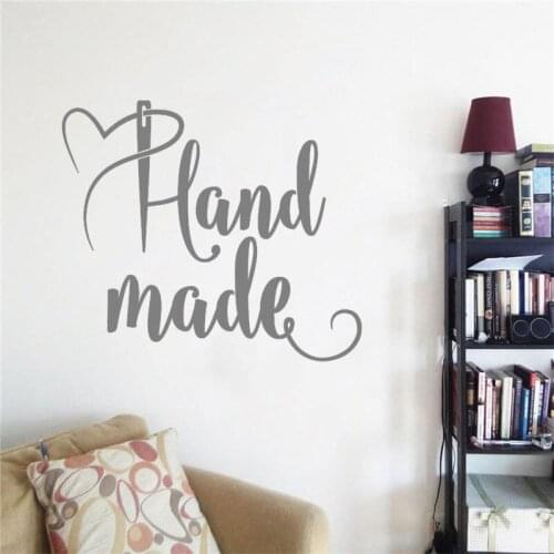 Needlework Shop Wall Window Stickers Hand Made Lettering Art Wall Decal Handcrafted Sew Vinyl Decals Wall Decoration CX257