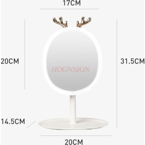 Led makeup mirror desktop with light fill light dormitory dressing makeup net red desktop portable portable small mirror steples