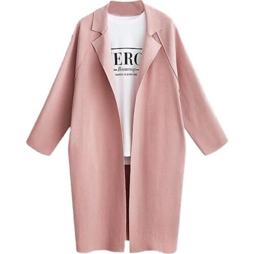 2021 Trench Coat For Womens Plus Size Autumn Mid-length Slim Windbreaker Female Cardigan Lapel Long Sleeve Clothes Ropa Coreana