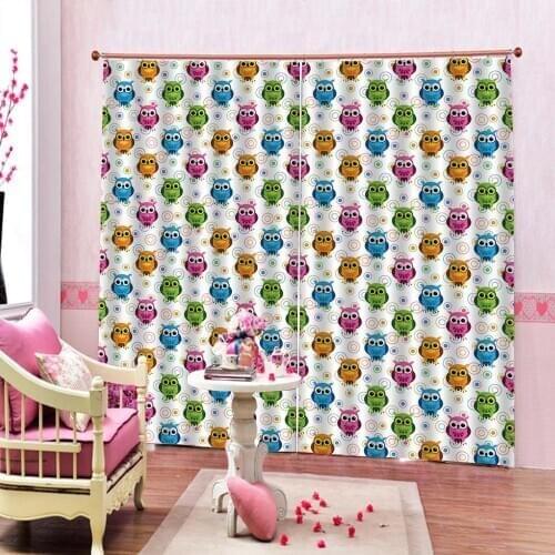 Animal Curtain office Bedroom 3D Window Curtain Luxury living room decorate Cortina kids curtains
