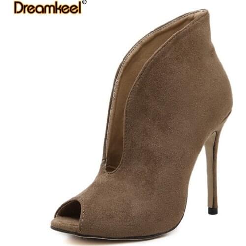 Women Shoes Medium Heel Comfortable Pointed Toe Autumn Sexy Ankle Boots Woman Sexy High Heels Shoes Stiletto High Heel Fashion R
