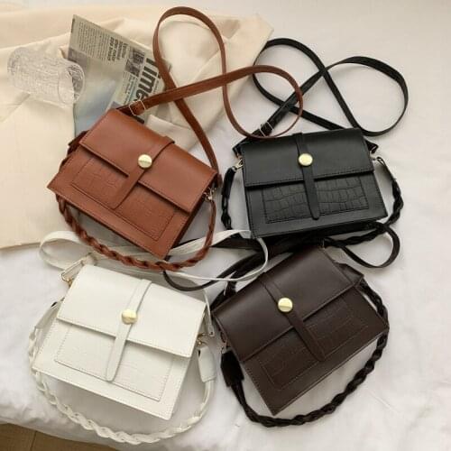 Women Fashionable Retro Crocodile Pattern Shoulder Bags New Female Messenger Bag Ladies PU Leather Small Square Bag Handbag