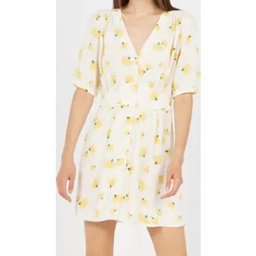 2021 Summer New Style V-neck Colorful Butterfly Dress Female