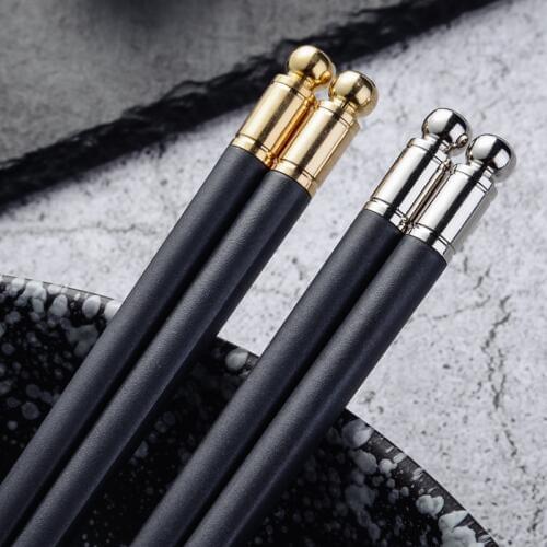 10 pairs Japanese Chopsticks Cheap Alloy Non Slip Sushi Food sticks Chop Sticks Japoneses Reusable Chopsticks 24CM