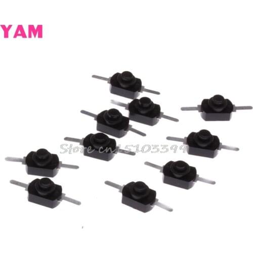 10Pcs/Set 1A 30V DC 250V Black Latching On Off Mini Torch Push Button Switch G08 Whosale&DropShip
