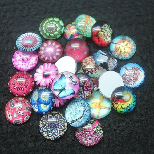 10PCS New Glass Cabochons Round Shape No Hole 12mm 14mm 16mm 18mm 20mm 25mm Mix Colors Free Shipping