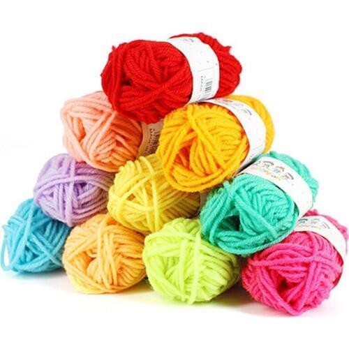 12 Roll Colorful Handmade Wool Wool Ball for Kids DIY Doll Toy Hair Yarn Paste Painting Child Art Handmade Material Making Wool