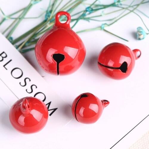 20PCS DIY Copper Bells Beads Jingle Bells 8/10/12/14/20mm Christmas Decoration Pendants Crafts Handmade Christmas Bells