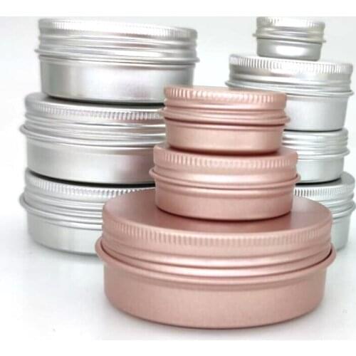 50pcs/lot 5g 10g 15g 20g 30g 40g 50g Aluminum Jars 5ml 10ml 15ml 20ml 30ml 40g 50ml Empty Cosmetic Metal aluminum Tin Containers