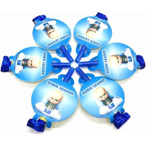 Boss baby Theme Party Boss baby Supplies Blowout Cartoon Party Horn Trumpet Theme Party Supplies For Kids Birthday 6/pcs