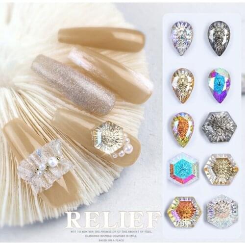 1PC Shiny Water Drop Rhinestones Design for Nails Art Decoration 2021 Fashion Round Flatback Nail Supplies Accessories Manicure