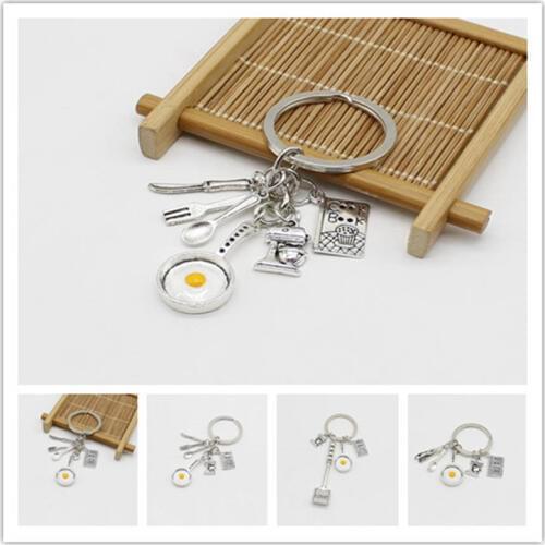 1 piece chef charm jewelry omelette cookware keychain love shovel recipe keychain pastry chef foodie restaurant staff gift keych