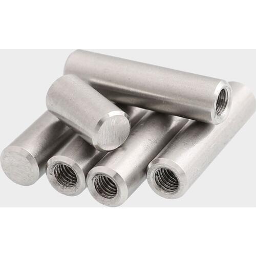 Wkooa Diameter 6mm Dowel Pins with Internal Threads Stainles Steel 304