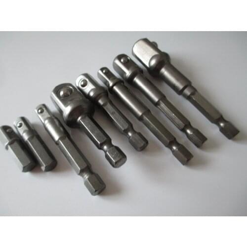 Fixmee 8 Pcs/set Socket Adapter Power Set Hex Shank to 1/4" 3/8" 1/2" Extension Drill Bits