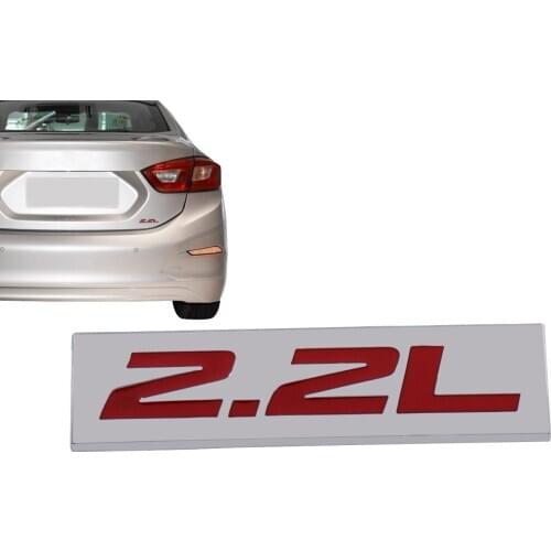 Chrome Red 2.2L 2.2 L for Engine Fender Trunk Lid Emblem Decal Badge Sticker