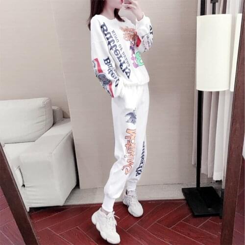 Two Piece Set Lounge Wear Printing Outfits Sweatshirt Tracksuit Women Autumn Jogging Femme Dresy Conjuntos De Mujer Bts Kpop