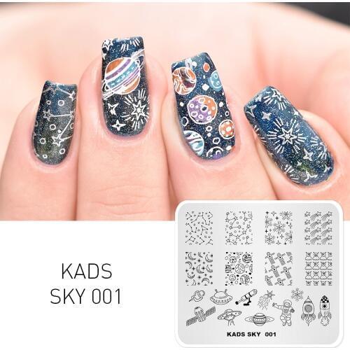 MISSGUOGUO 1pc Nail Art Stamping Template The Starry Sky Moon Stencil Nail Design Tools For Stamping Nail Plates Cute Cartoon
