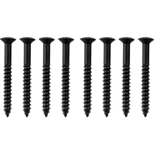Musiclily 5x45mm Guitar Neck Plate Mounting Screws, Black (8 Pieces)