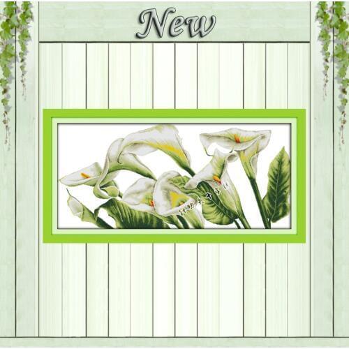 Calla flowers home decor diy painting counted print on canvas DMC 11CT 14CT Chinese Cross Stitch kits embroidery needlework Sets
