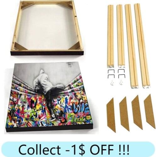 Diy Custom Canvas Painting Wood Frame Large Size Wall Art Poster Picture Framed Home Decor Natural Wooden Photo Frames