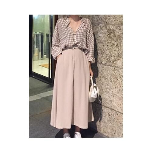 Mid-Calf Summer Women Skirt Ladies Vintage Skirt High Waist Femininas with Belt Solid khaki Long Female Pleated School SkirtS