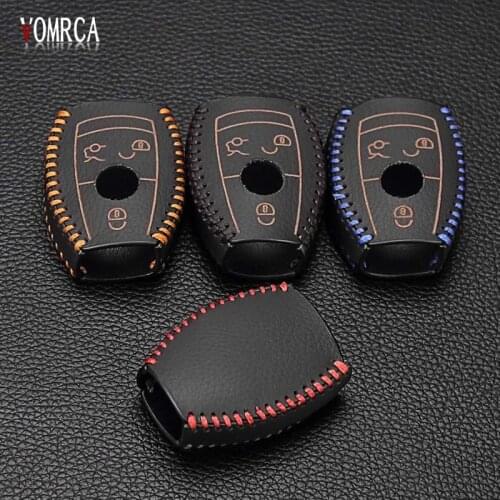 New design Genuine Leather cover wallet key remote case For Mercedes Benz W203 W210 W211 AMG W204 C E S CLS CLK CLA SLK Classe