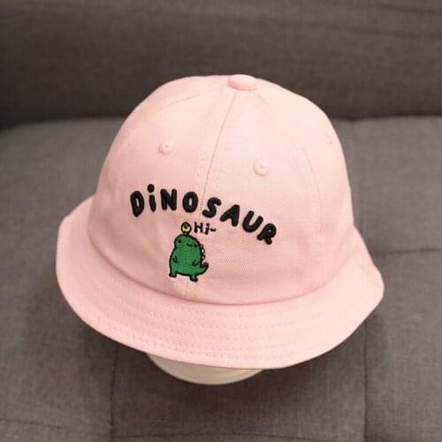Cartoon Dinosaur Baby Bucket Hat Summer Autumn Cotton Children Fisherman Cap Outdoor Travel Kids Boys Sun Hat