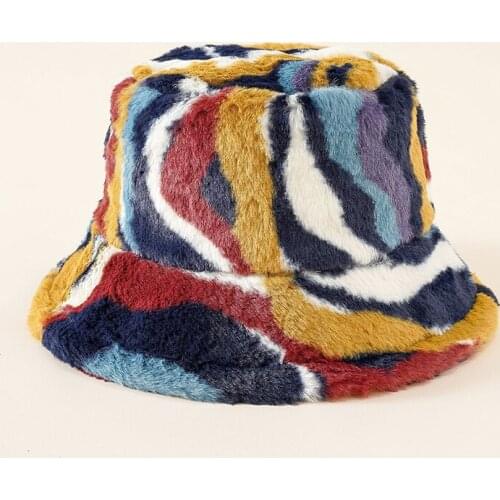 New Winter Plush Bucket Hats Unisex Outdoor Casual Warm Hat Soft Velvet Fisherman Cap Thicken Vintage Furry Lady Fashion Present