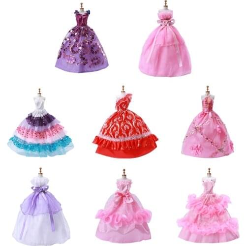 Dollhouse Princess Dress Beautiful Dress Up Toy for Girls Pretend Play Role Play Game Fashionable Gown for 30cm Doll