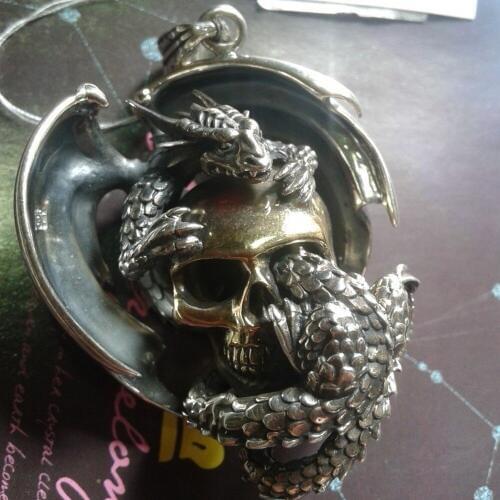 Thai silver man pendant Dagor bragollach gv 925 pure silver skull pendants for man