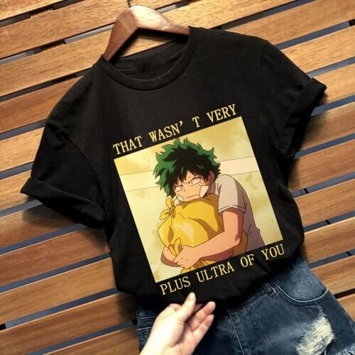 My Hero Academia Print Short Sleeve Causal T-Shirt Graphic Round Neck Tops Tees