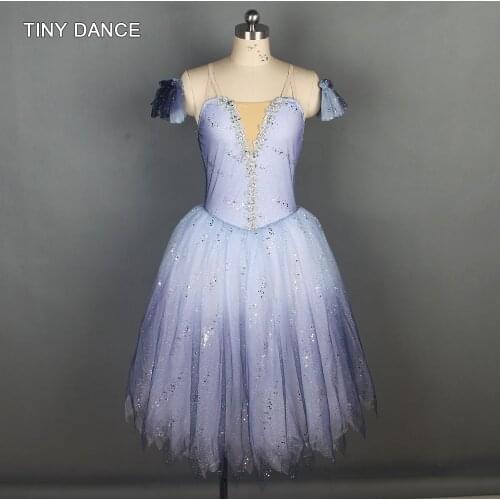 Pointed Ruffle Edges Romantic Ballet Tutu for Girls Ballerina Dress Performance Costume Dancing Dresses Silver Grey Tutus 19507