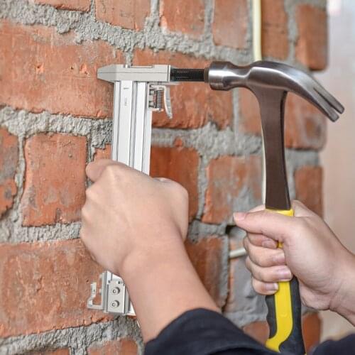 Manual Nail Gun With 800pcs Nails Semi-Automatic Cement Wire Slot Nailing Device Machine Woodworking Gun Tacker Tool