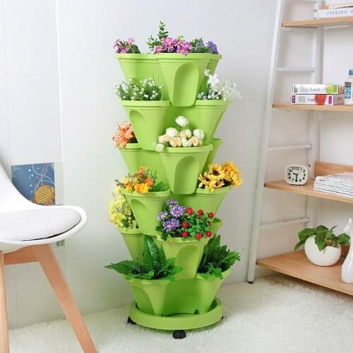 Stackable Flower Pot Removable Plant Pot Bonsai For Succulent Strawberry Seeds Planter For Flowers In Pots Decor Vertical Garden