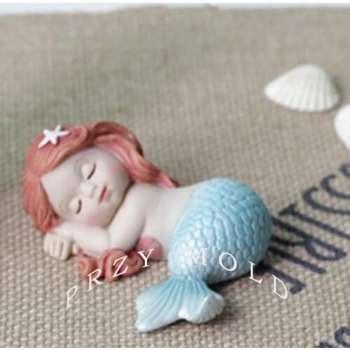 Silicone Mold Dream Sea Mermaids Mould Rubber PRZY Eco-friendly Fondant Cake Decoration Cute Wedding Birthday 001