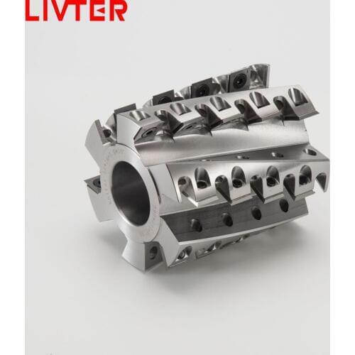 LIVTER 90mm diameter woodworking planing tools carbide insert blades helical spiral cutter head for planer spindle moulder