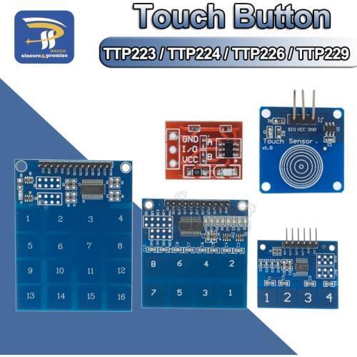 TTP223/TTP224/TTP226/TTP229 Jog Digital Touch Switch Sensor Digital 1/4/8/16 channel Touch Key Capacitive Module TTP223B