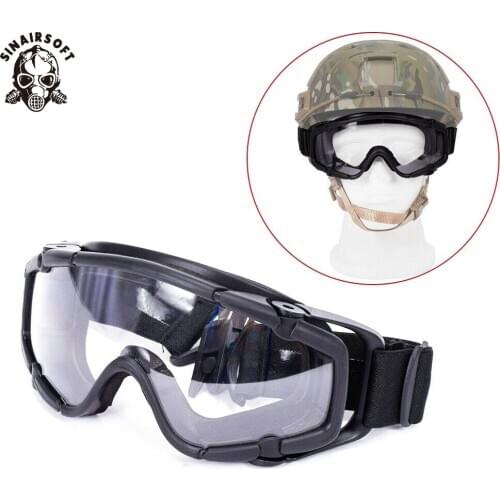 SINAIRSOFT Military Tactical FMA Goggles Shock Resistance Windproof Eyes Sports Hunting Shooting Glasses For Airsoft Helmet USMC
