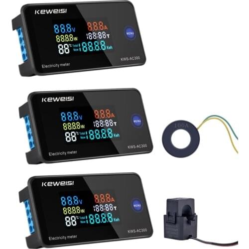 Limited time promotion- AC 50-300V Voltmeter Ammeter Power Energy Meter Wattmeter Electric Meter 0-100A