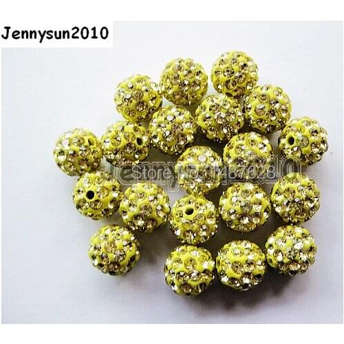 6mm Jonquil Top Quality Czech Crystal Rhinestones Pave Clay Round Disco Ball Spacer Beads For Jewelry Crafts 100pcs / Pack
