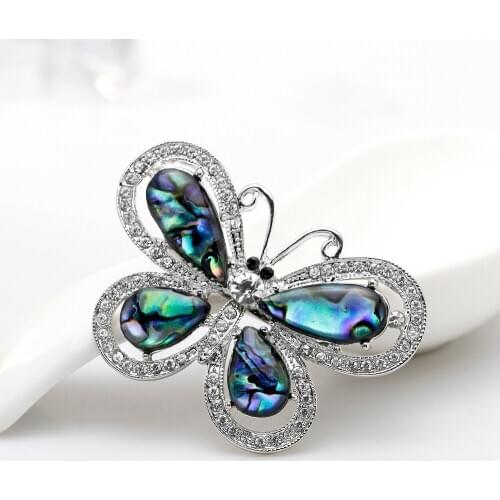 Fashion Personality Butterfly Brooch Natural Shell Charming Charming Brooches for Women Children Animal Pins Jewely Accessories