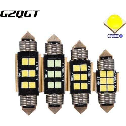 1pcs 2019The new canbus 3030 6LED Car Festoon Light Reading Light C5W 31mm 36mm 39mm 42mm LED White 6000K 12V High Power