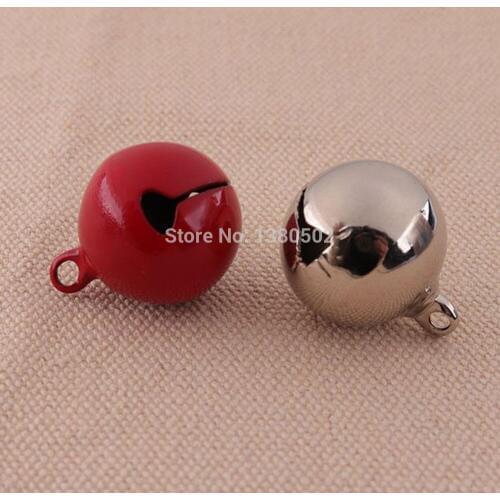 10pcs/lot 20mm Silver And Red Color Metal Jingle bell Christmas Bells Decoration for Wedding Party Christmas Tree