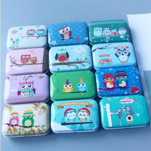 12 Pcs Flowers Metal Storage Box Small Collection Tin Case Portable Travel Packing boxes Organizer for Money Coin Candy