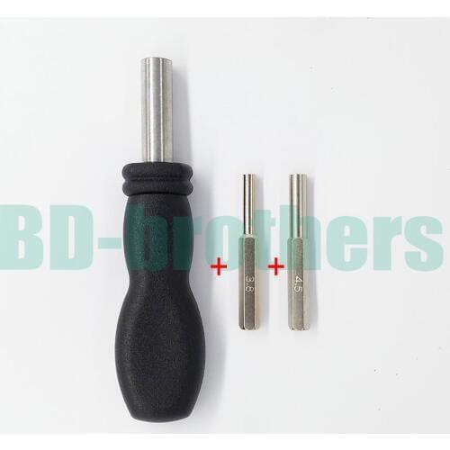 3.8 4.5 mm Security Screwdriver Bit and Black Magnetic Handle Hexagon Wrench Opening Tool For Game Console 300set/lot